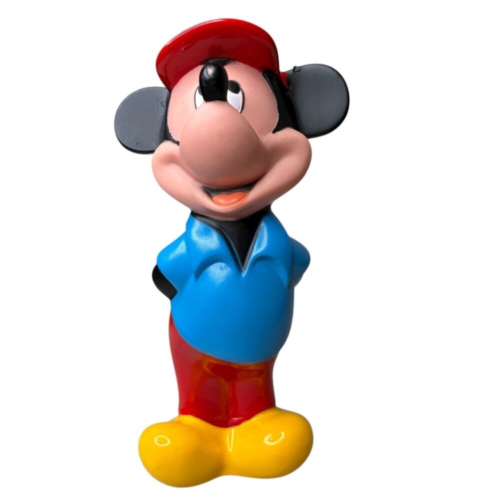 Disney Mickey Mouse PVC Figure Red Baseball Cap Blue Shirt 6” Collectible Toy